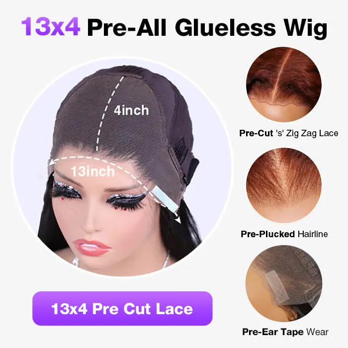13x4 Lace Front Reddish Brown Body Wave Real Ear to Ear Lace Put on and Go Pre-All Glueless Wig