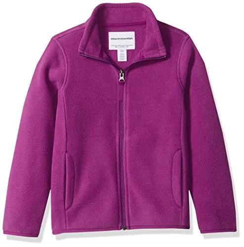 Amazon Essentials Girl's Full-Zip Polar Fleece Jacket, Plum Purple, Large