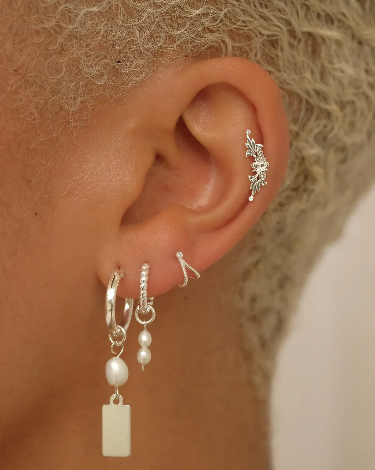Bella Twist Huggie Hoops - Sterling Silver