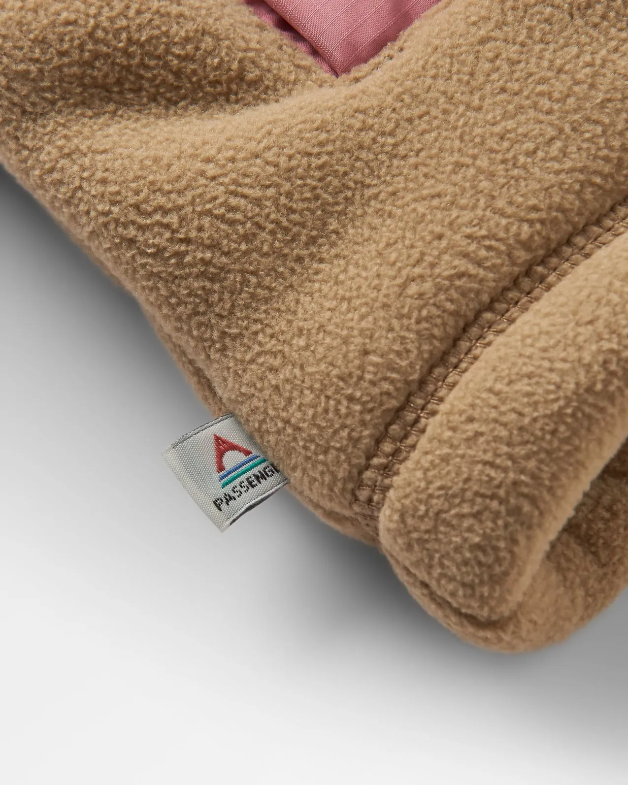 Calla 1/2 Zip Hooded Fleece Jacket in Feather & Biscuit