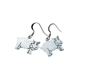 Handmade HIppo Hippopotamus Earrings
