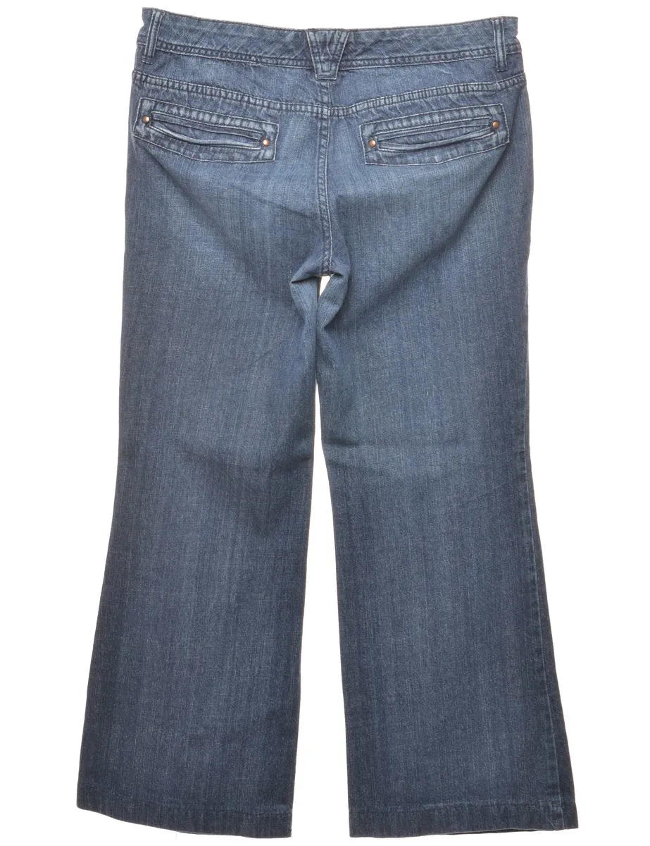 Medium Wash Wide Leg Jeans - W34 L28
