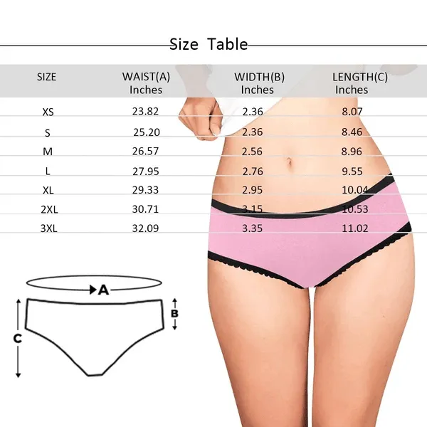 Personalized Face Underwear for Her Custom Love Black Women's All Over Print High-cut Briefs Gift for Girlfriend or Wife