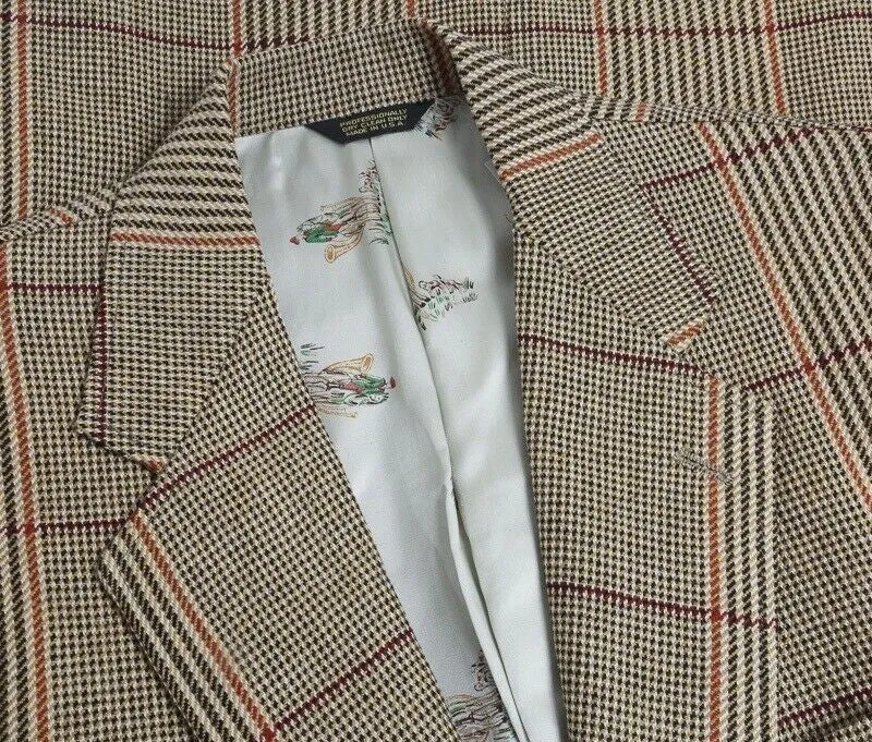 "Chipp Russell Plaid Tweed Sport Coat" Sz 38R