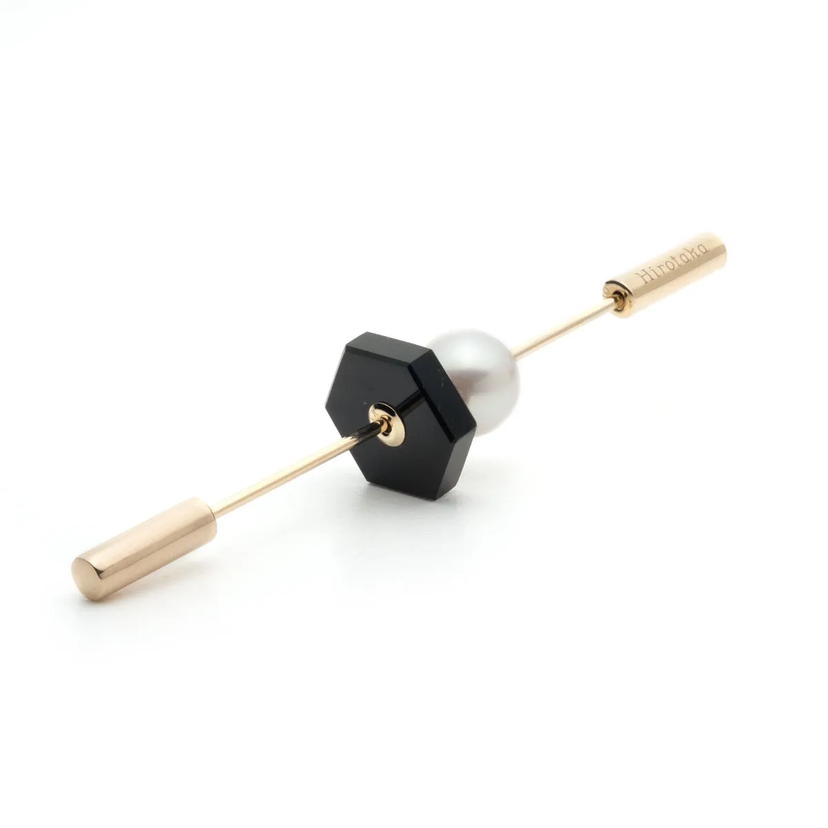 "Spear" Earring, Pearl & Onyx