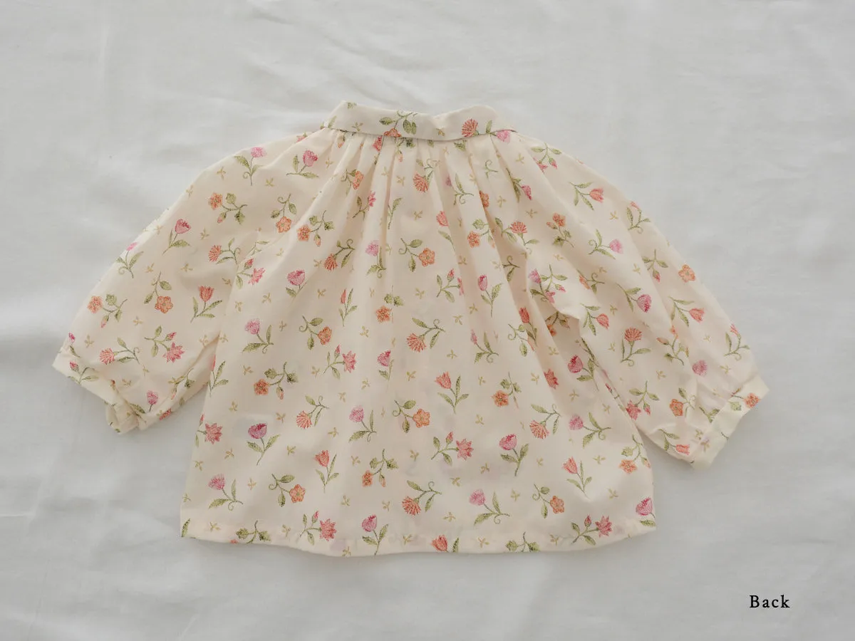 Rita Blouse, Cream Flower