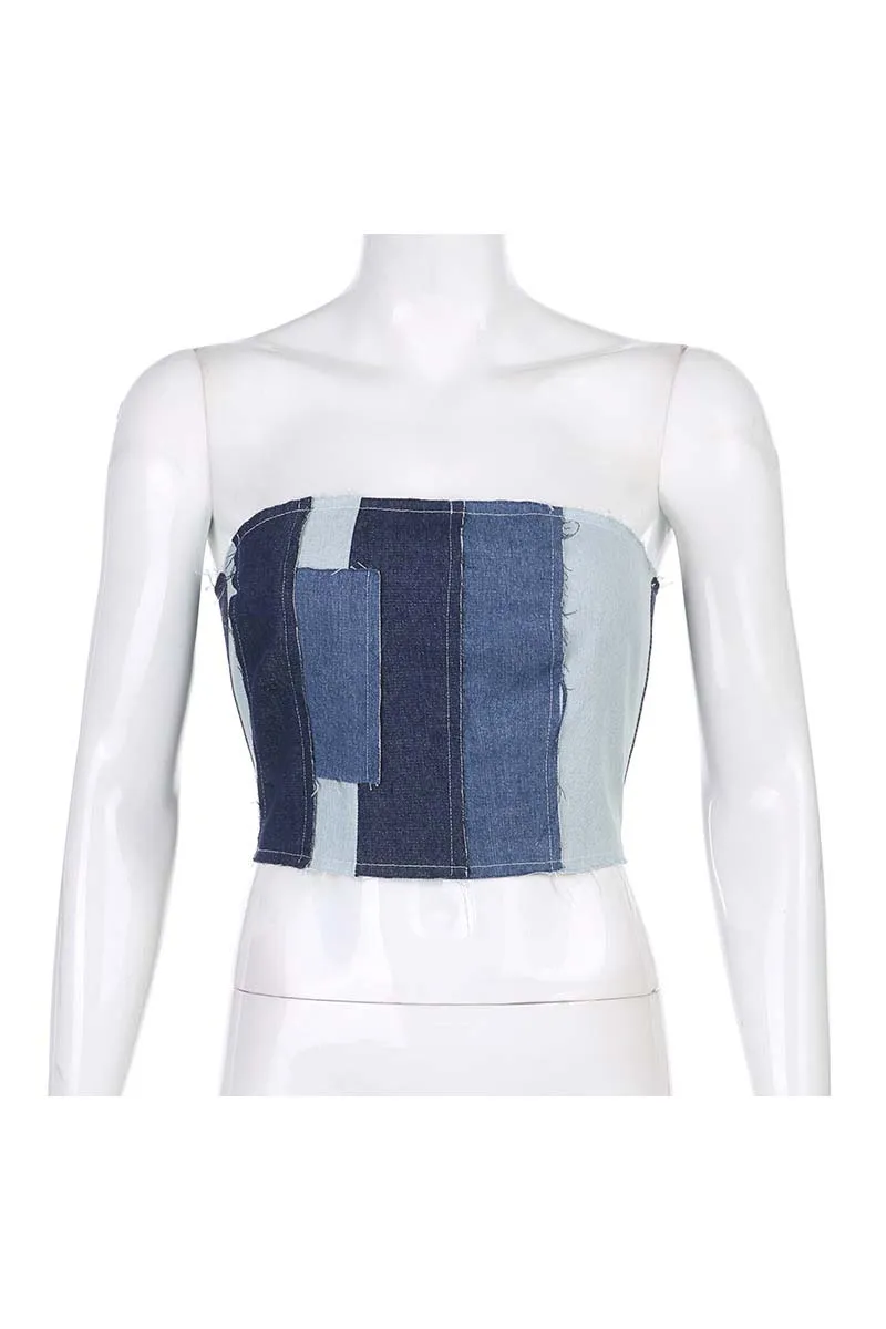 TC825 Denim Bustier Tube Top